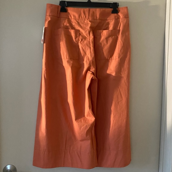 NWT Anthropologie | Burnt Orange Cropped Wide-Leg High Rise Trousers, 12 - Picture 4 of 11